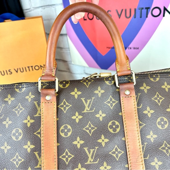 Louis Vuitton Keepall 55 Duffel Bag Travel Bag with lock key, tag poignet - Picture 9 of 16